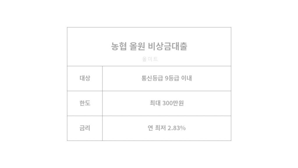 무직자대출쉬운곳 무직자대출쉬운곳 - 농협 비상금 소액대출 자격 조건, 한도, 금리