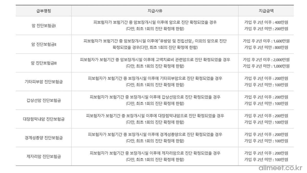 교보생명 암보험 보장내용