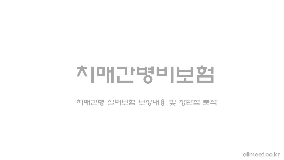 치매간병비보험 - 치매간병 실버보험 보장내용 및 장단점 분석