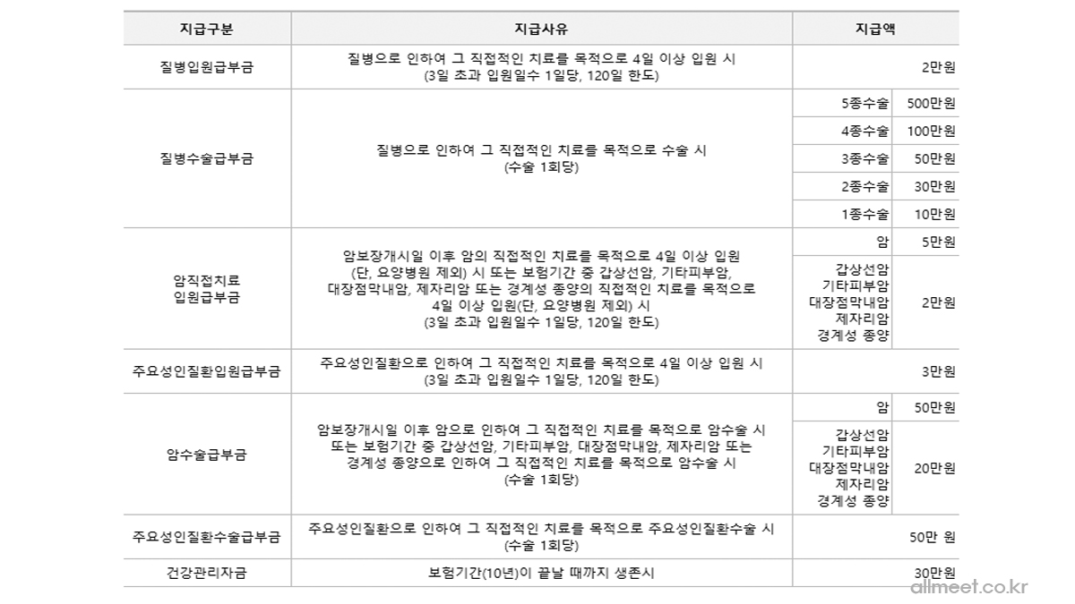 우체국 하나로 ok 보험 특약 내용