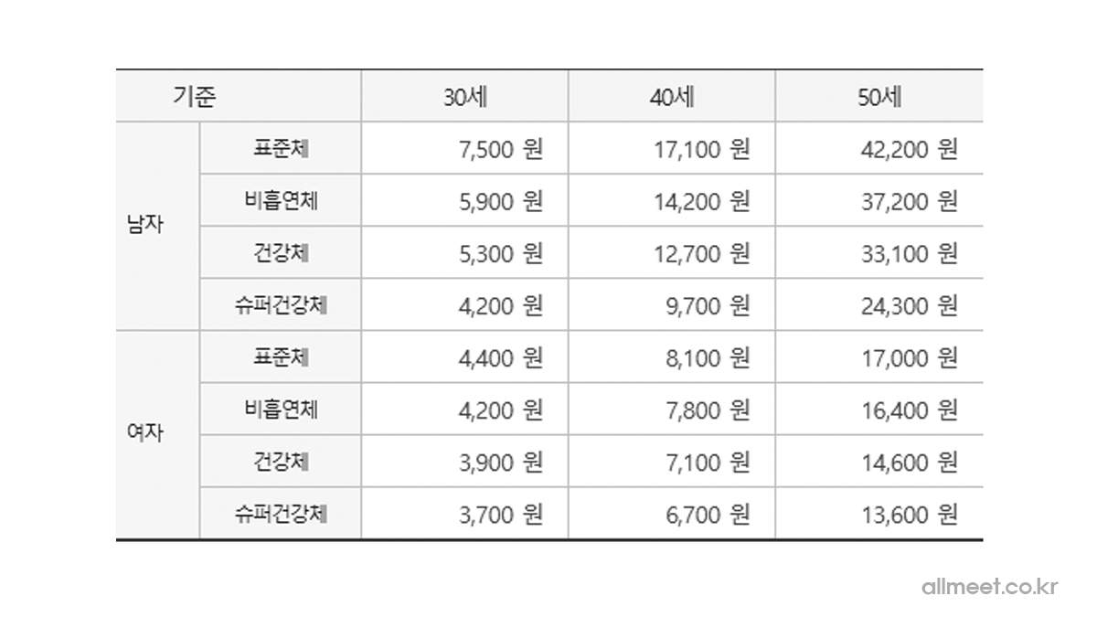 교보라이프플래닛 정기보험료
