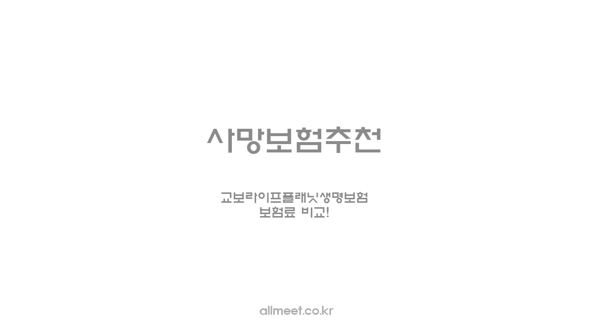 사망보험추천 - 교보라이프플래닛생명보험 보험료 비교!