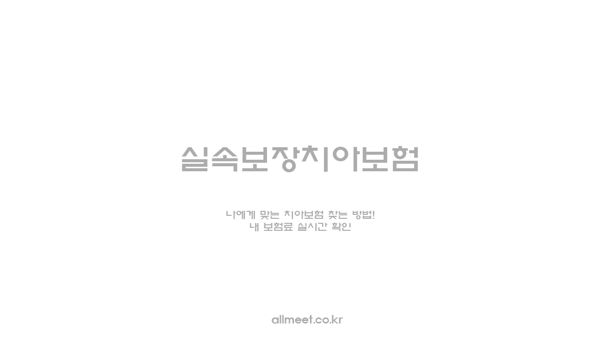 실속보장치아보험 - 나에게 맞는 치아보험 찾는 방법! 내 보험료 실시간 확인
