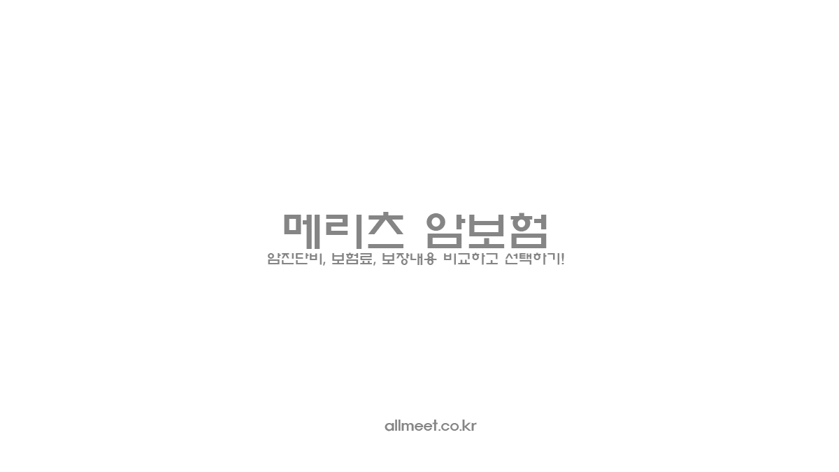 메리츠 암보험 보장내용